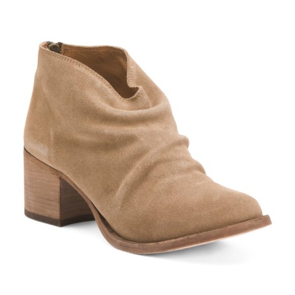 NEW BEEK Made In Mexico Suede Eaglet Mid Shaft women Boots in Chestnut 825 10m5 - Picture 2 of 6